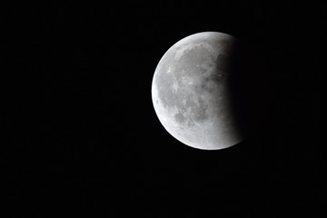 Moon Eclipse Closeup Showing the Details of Lunar Surface