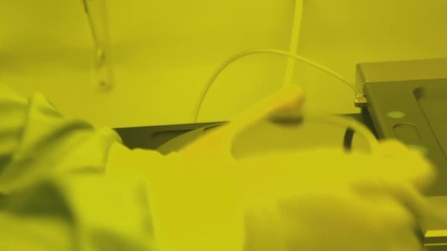 Scientists Working In A Microsystems Cleanroom Facility