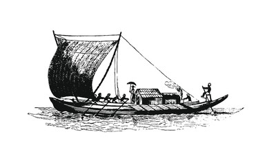 Vintage Sailboat Illustration