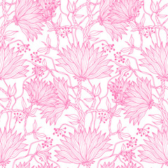 Floral seamless pattern. Flowers illustration