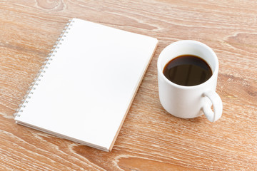 notebook and coffee