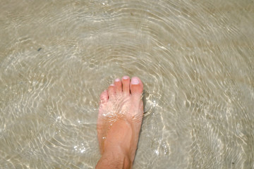 my foot under water