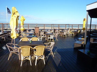 Pavilion on the north sea beach