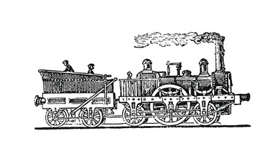 Vintage Steam Train Illustration