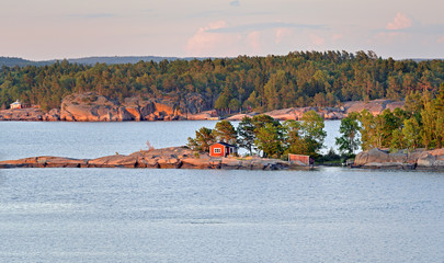 Sunset on Aland Islands. Finland