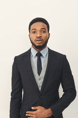 Handsome young black man portrait at studio background.
