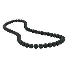 Obraz premium 3D illustration isolated black pearl necklace beads on a white background