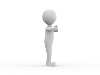 3D illustration man presenting your product hands to the side on a white background