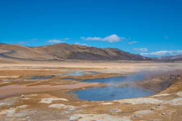 Fototapeta na wymiar The Namafjall geothermal field in North Iceland