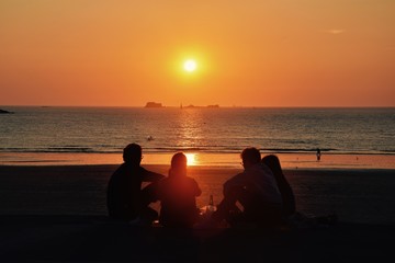 coucher de soleil, saint-malt