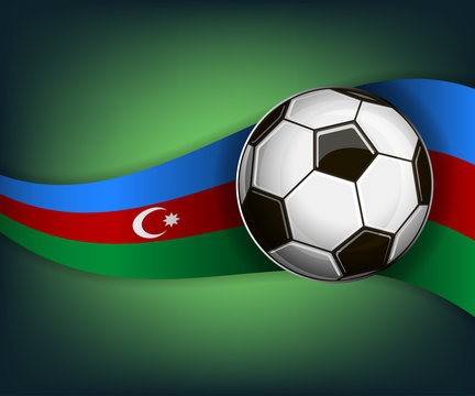 Illustration with soccet ball and flag of Azerbaijan