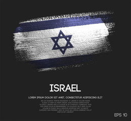 Israel Flag Made of Glitter Sparkle Brush Paint Vector - 215508709