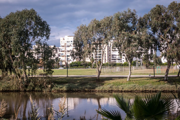 Fototapeta na wymiar View of Yarkon Park, Tel Aviv, Israel