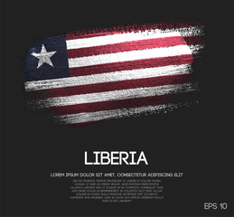 Liberia Flag Made of Glitter Sparkle Brush Paint Vector - obrazy, fototapety, plakaty