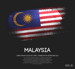 Malaysia Flag Made of Glitter Sparkle Brush Paint Vector