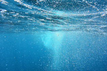 under the water