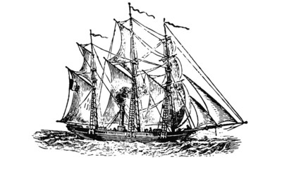 Vintage Sailing Ship Illustration
