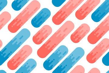 Dynamic vector background in flat and liquid style. Abstract seamless pattern with colored lines in diagonal motion. Geometric illustration for banner, print, poster, web.