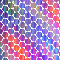 Fototapeta premium Abstract colorful hexagonal texture. Geometric fractal background. Fantasy digital art. 3D rendering.