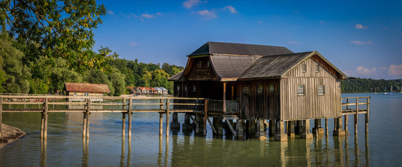 Bootshaus am Ammersee in Bayern, Panorama 