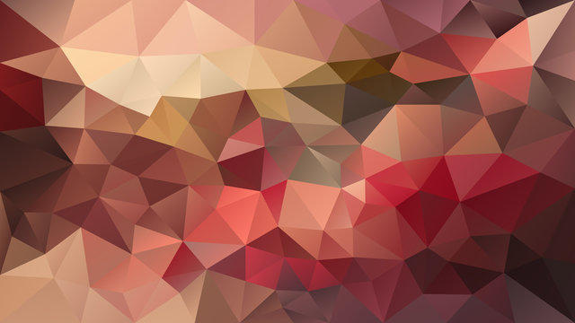 vector abstract irregular polygonal background - triangle low poly pattern - warm colors - strawberry red, brown, orange, peach, beige, maroon, mohogany, old pink, purple, brown
