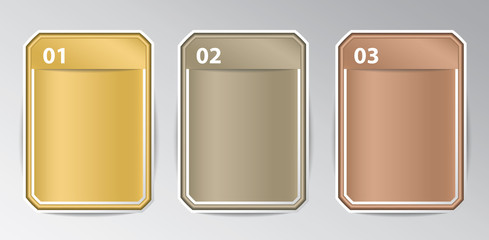Infographic rectangle badges with number
