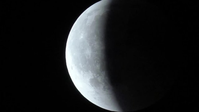Time lapse fast motion 4K UHD telescopic view of the total lunar eclipse during 27 July 2018  the longest total lunar eclipse in 21st century