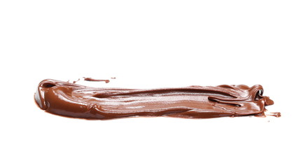 Cream chocolate spreading isolated on white background, with clipping path