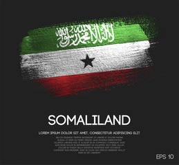 Somaliland Flag Made of Glitter Sparkle Brush Paint Vector