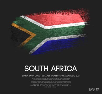 South Africa Flag Made of Glitter Sparkle Brush Paint Vector