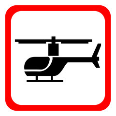 A helicopter icon on a white background. Vector illustration.