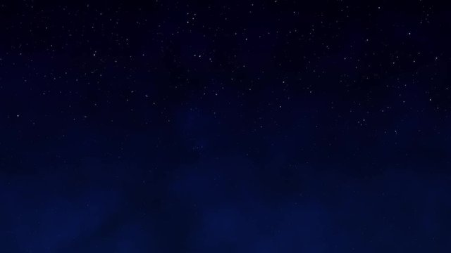 Night starry sky, dark blue space background with stars, smoky sky