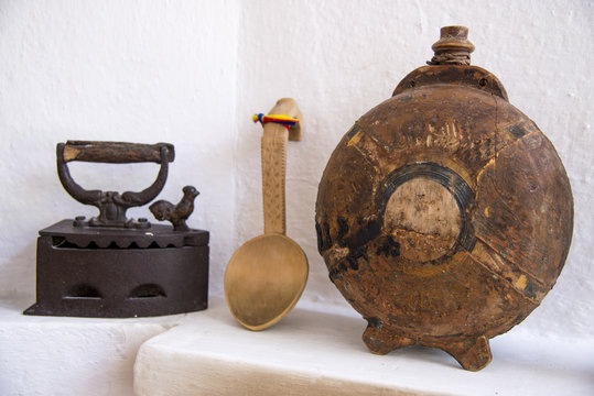 Romanian Traditional Wooden Bottles