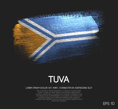 Tuva Flag Made of Glitter Sparkle Brush Paint Vector