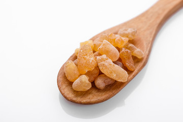 fragrant frankincense on a white acrylic background