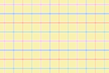 geometric background of checkered pastel pink, blue, green, orange, yellow and white stripes