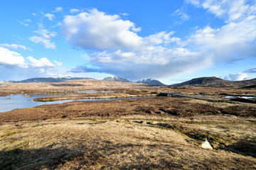Fototapeta na wymiar landscape of the scotland highlands mountains summit rock