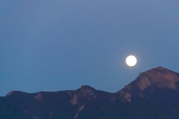 Full moon over the mountain
