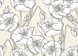 Papier Peint photo Lavable Coquelicots motif floral sans soudure