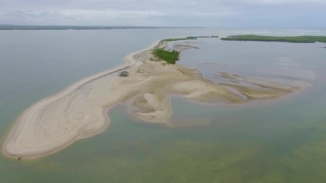 Aerial view of Mangue Seco Beash, Jandaira, Bahia, Brazil
