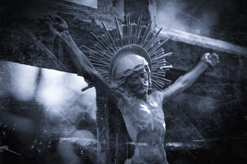 Jesus Christ crucified (an ancient wooden sculpture)