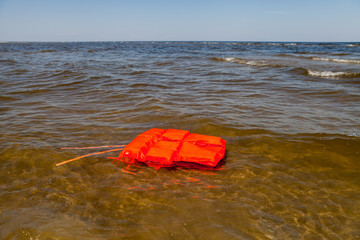 Floating life jacket.
