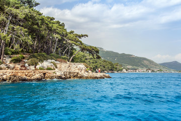 Fototapeta premium Mugla, Turkey, 14 May 2012: Gokova Bay, Akyaka