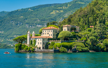 Villa del Balbianello, famous villa in the comune of Lenno, overlooking Lake Como. Lombardy, Italy. - obrazy, fototapety, plakaty