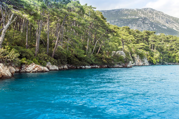 Obraz premium Mugla, Turkey, 14 May 2012: Gokova Bay, Akyaka