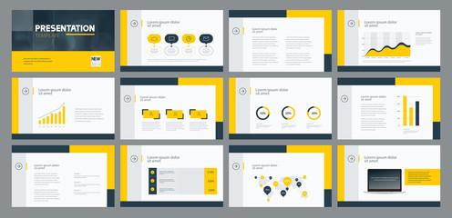 business presentation template design and page layout design for brochure ,annual report and company profile , with info graphic elements 
 - obrazy, fototapety, plakaty