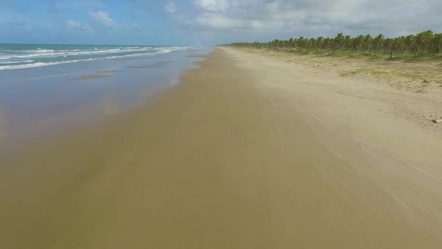 Aerial view of Mangue Seco Beash, Jandaira, Bahia, Brazil