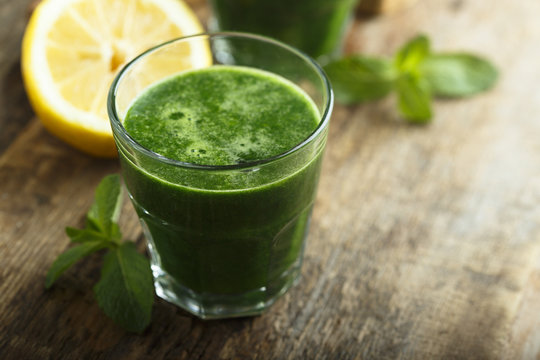 Healthy spinach and kale drink