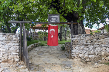 Fototapeta na wymiar Mugla, Turkey, 13 May 2012: Kerimoglu House at Yerkesik