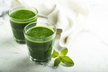 Healthy spinach and kale drink